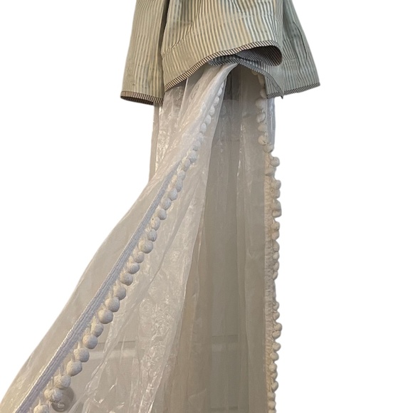 Elegant Handcrafted Teester Bed Crown Canopy Cream Multi With Drapes - Picture 5 of 13